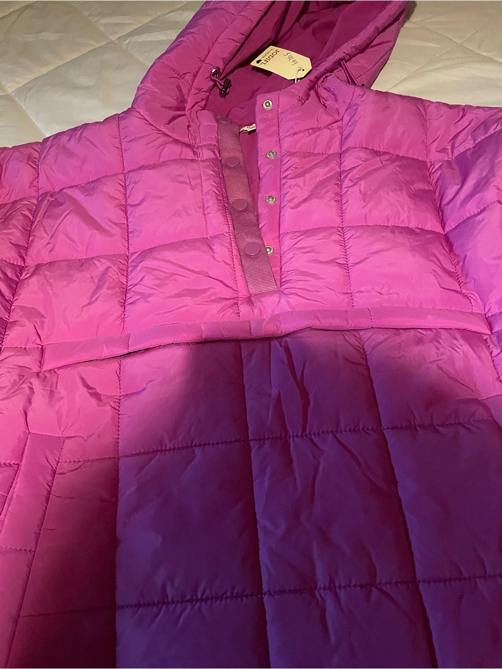 JODIFL Hooded Puffer Jacket in Bright Pink